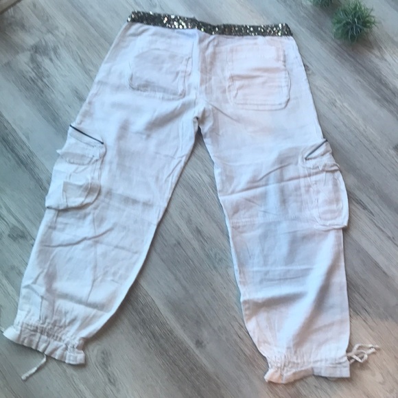 Derek Heart Cargo Linen Pants - Picture 4 of 8